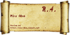 Miu Aba névjegykártya